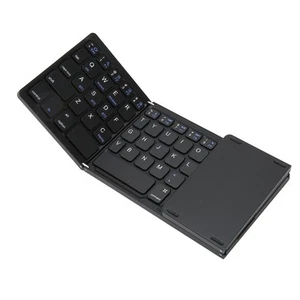 Foldable BT Keyboard With Touchpad Full Size Support 3 Devices Rechargeable W FY - Afbeelding 1 van 24