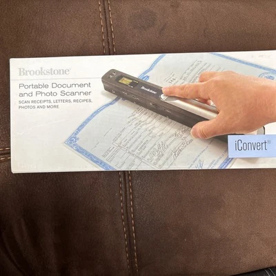Brookstone Model 639955  iConvert Portable Document & Photo Scanner, New in Box! - Image 1 of 4