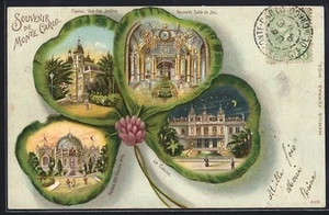 Lithographie passe-partout Monte Carlo, Palais des Beaux-Arts, Le Casino, Vue d - Bild 1 von 2