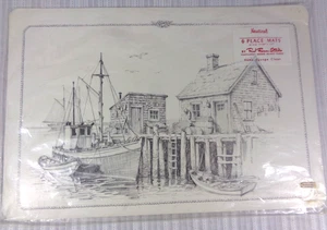 Set of 6 Vintage Nautical Placemats by Red Farm Studio 11 1/2" x 17" BRAND NEW! - Picture 1 of 5