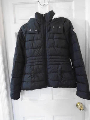 Hollister Girls All Weather Black Hooded Jacket Size S - Image 1 of 3