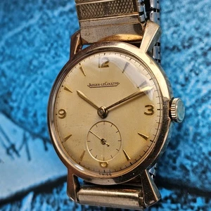 Vintage 9k Solid Gold Jaeger LeCoultre Hand-Winding Men's Wristwatch Cal P480/c - Picture 1 of 11