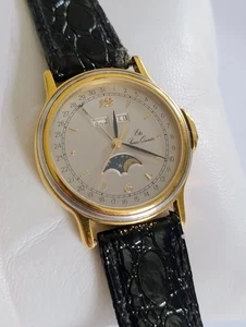 ETA Swiss Quartz Mens Rare Prototype Watch Moonphase triple calender 255 485 - Picture 1 of 14