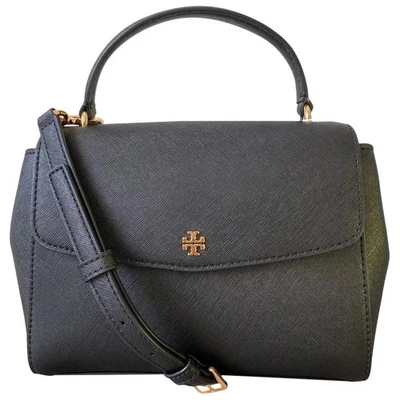 Tory Burch Emerson Top Handle Structured Satchel Small Black Bag - Image 1 of 4
