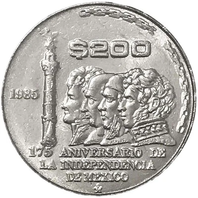 Mexico 200 pesos 1985 175 years of independence KM#509 circulated VF or better - Image 1 of 2