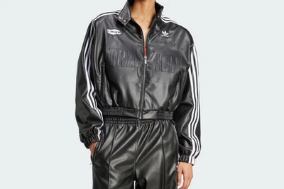 adidas Adilenium Season 2 Faux Leather Biker Jacket JM9287 [USA DUTY FREE] - Image 1 of 4