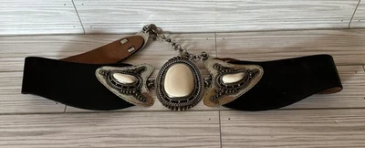 Cinturón vintage de metal hecho a mano con cuero estilo turquesa del suroeste de Buffalo Foto 1 de 4