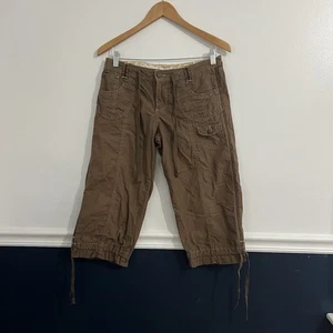 Vintage Y2K Khaki Gorpcore Granola Girl Low Rise Unionbay Capris Size 5 - Picture 1 of 6