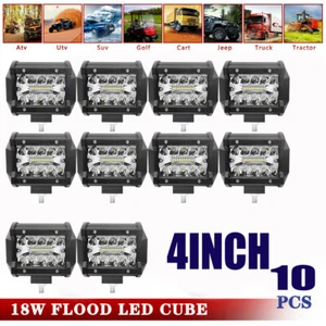 10X 4Inch LED Cube Pods Work Light Bar Spot Beam Driving Fog Offroad ATV UTV 4WD - Bild 1 von 10