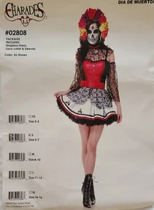 Dia de Los Muertos Costume Day of Dead Sugar Skull Halloween Dress Size Small - Picture 1 of 5