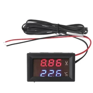 DC 12V 24V LED Display Car Voltage Water Temperature Gauge Voltmeter Thermometer - Bild 1 von 12