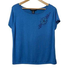 Maglia Norton McNaughton donna seta Bld taglia XL vintage floreale perline - Foto 1 di 3