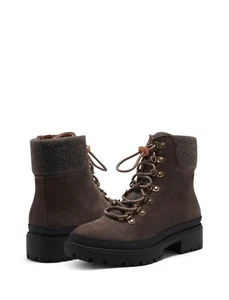 NEW LUCKY BRAND BROWN LEATHER BOOTIES BOOTS SIZE 8 M $139 - Picture 1 of 4