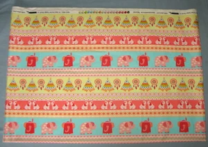 Studio One Boho Baby Stripe Diane Eichler Elephant Tee Pee Fabric #4303 - 3.5 Yd - Picture 1 of 11