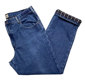 LL Bean Jeans Mens 40x32 Blue Denim Plaid Blanket Lined Comfort Waist 0WW91 - Picture 1 of 6