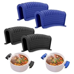 2 Pairs Silicone Pot Handle HoldersHot Skillet Handle CoversAnti-Slip Silicon... - Picture 1 of 5