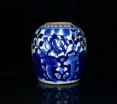 8.6” Chinese Porcelain The Qing Dynasty Blue And White Floral Pattern Pot • 277.31$