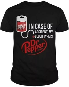 in Case of Accident My Blood Type is DR.Pepper T Shirt for Men Women Full Size - Picture 1 of 3