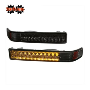 98-04 Chevy S10 S-10 Blazer Chrome Smoke Lens LED Bumper Turn Signal Light Amber - Picture 1 of 3