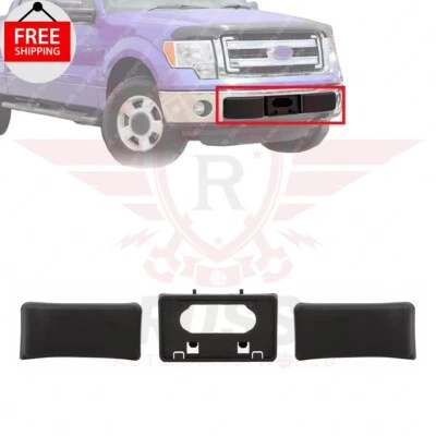 For 2009-2014 Ford F150 Front Bumper Guards Pads & License Plate Frame Bracket Foto 1 de 4