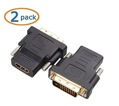 2 Pack DVI Male to HDMI Female M-F Adapter Converter For HDTV LCD LED Monitor - Image 1 of 4