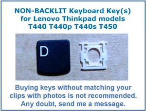 NON-BACKLIT Keyboard KEY for Lenovo Thinkpad T440 T440p T440s T450 series - Afbeelding 1 van 12