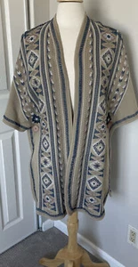 55. JOHNNY WAS Embroidered PONCHO Cape Cardigan XS New $225 - Picture 1 of 11