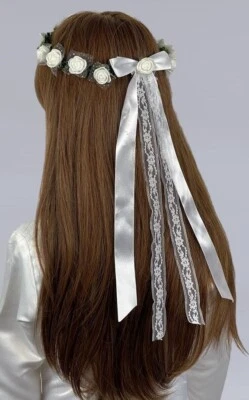 Kopfschmuck Haarschmuck Haargesteck zum Kommunionkleid weiß *30 - Bild 1 von 2