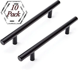 10 schwarze Küchenschrankgriffe, 7,88" Länge 5" Mitte, mattschwarz ~ 10er Pack - Bild 1 von 2