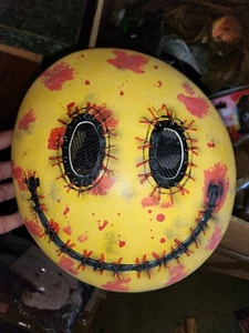 Dark Side HAPPY MASK Yellow Smiley Face Rubber Mask Halloween Costume Accessory - Picture 1 of 3