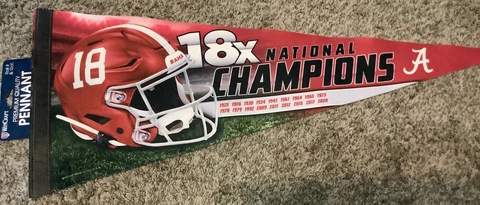 Alabama 18x National Champions Pennant - Premium Soft High Quality WinCraft /NEW Cover