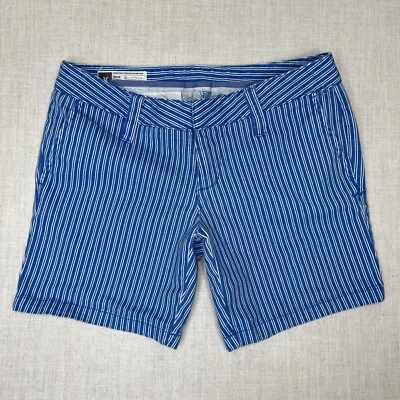 Pantalones Cortos Hurley Mujer Junior Talla 5 Azul Blanco Rayas Bolsillos Elastizados Foto 1 de 4