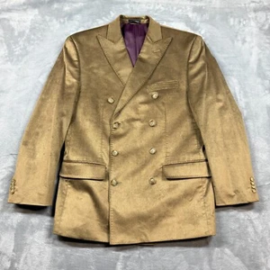 Sean John Mens Sport Coat 38S Gold Corduroy Double Breasted Jacket Blazer - Picture 1 of 9