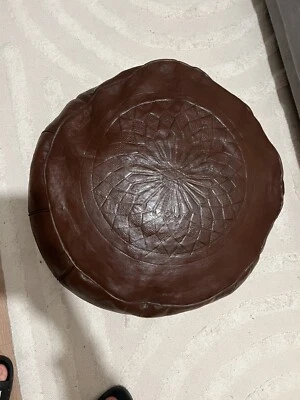 Orientalisches Leder Sitzkissen Sitzhocker  Orient Pouf Ottoman Handarbeit - Bild 1 von 4