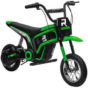 HOMCOM 24V Kids Electric Motorbike with Twist Grip Throttle, Music, Horn - Green - Picture 1 of 12