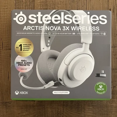 New - SteelSeries Arctis Nova 3X Wireless Headset - White 61690 - Image 1 of 4