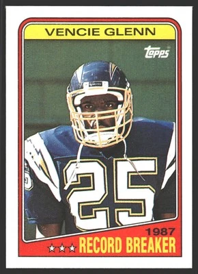 Vencie Glenn #2 1988 Topps San Diego Chargers - Image 1 of 2