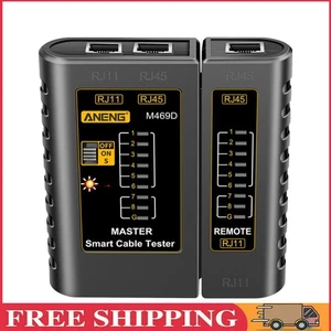 M469D RJ45 RJ11 Netzwerkkabeltester Telefonleitungsdetektor (schwarz) - Afbeelding 1 van 12