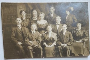 RPPC Group Well-Dressed Young Men And Women Postcard Antique c. 1904-1918 Formal - Picture 1 of 3
