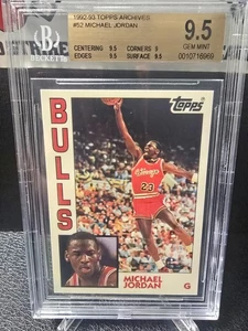 1992-93 Topps Archives MICHAEL JORDAN #52 BGS 9.5 GEM MINT - Picture 1 of 2