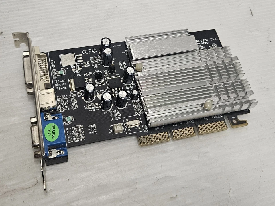 ATI Radeon 9250 128MB DDR, 128BIT, AGP 8x, VGA, DVI, AGP-9250-TD2V-128D, WORKING - Image 1 of 4