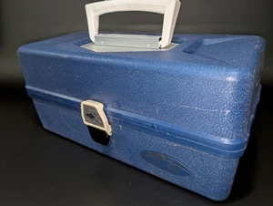 Antigua caja de aparejos Pal completa de colección equipo de pesca trucha salmón cabeza de acero - Imagen 1 de 12