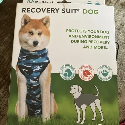 Nuevo Traje de Recuperación Adecuado Perro, Grande, Azul Camuflaje Foto 1 de 4