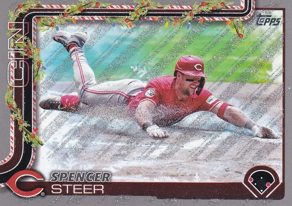 Spencer Steer CINCINNATI REDS TOPPS HOLIDAY 2025 GLITTER 192 - Image 1 of 1