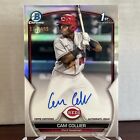 2023 Bowman Chrome Cam Collier 1st Prospect Refractor Auto #/499 Reds on card