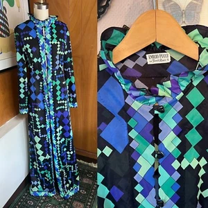 Vestido Lencería De Colección Emilio Pucci Slip FormFit Rogers Geométrico Talla S Años 60 - Imagen 1 de 11
