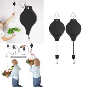 2 Pieces Plant Pulley Retractable Heavy Duty Easy Reach Pulley Plant Hanging ... - Picture 1 of 5
