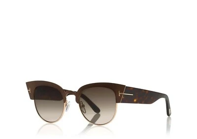 Nuevas gafas de sol para mujer Tom Ford Alexandra-02 TF607 50K bronce/tortuga ojo de gato Foto 1 de 4
