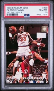 1993 Stadium Club PATRICK EWING Michael Jordan Shadow 1ST DAY ISSUE Pop 3 PSA 10 - Picture 1 of 2