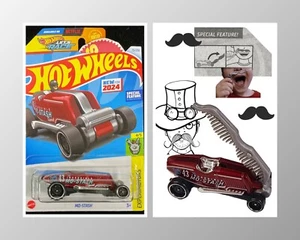 2024 Hot Wheels Mo-Stash Car w Flip Open Mustache, Netflix Let's Race 1st Ed. - Picture 1 of 6